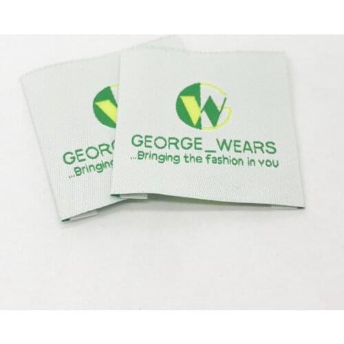 Custom Labels for Clothing with Own Logo Customized Manhattan Fold Cloth Label for Underwear Soft Loop Fold Tags for Gift