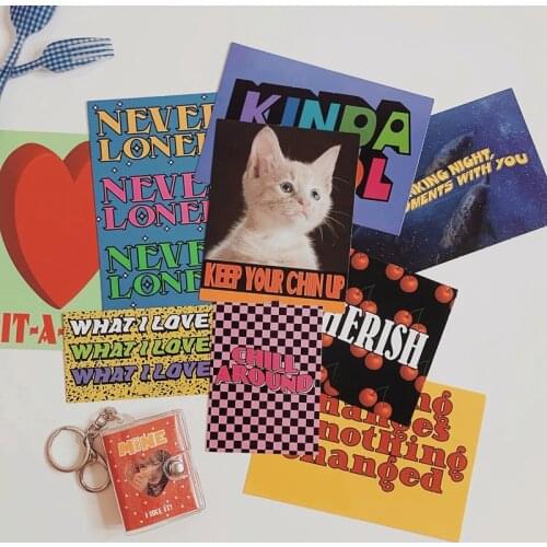 Ins Cute Vintage Cat Card DIY scrapbook mobile phone photo prop background wall decoration card