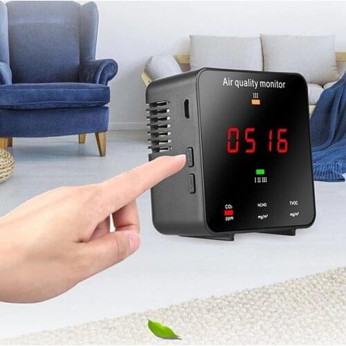 Intelligent digital carbon dioxide detector multi-function air quality monitor gas detector high precision HCHO TVOC detector