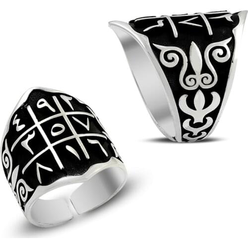 925 Silver Arabic Number Printed Cultural Rings