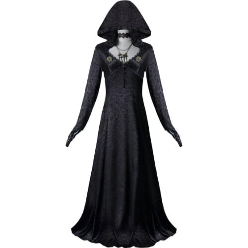 Game Village Bela Dimitrescu Costume Black Bela Cosplay Dresses Set Vampire Madams Daugther Biohazard Village Cos Outfits