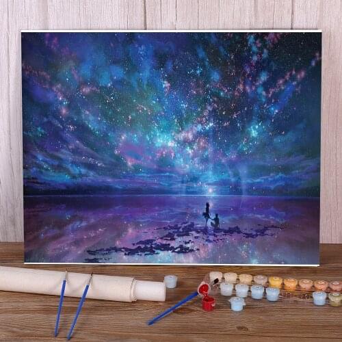 Nature Landscape Coloring By Numbers Painting Complete Kit Oil Paints 50*70 Painting On Canvas New Design For Handiwork