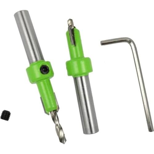 2pcs 8mm Shank HSS Woodworking Countersink Router Bit Set Screw Extractor Remon Demolition for Wood Milling Cutter MC02029