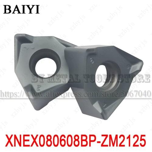 10pcs XNEX080608BP-ZM2125 XNEX 080608BP Fast feed carbide milling inserts cutter lathe turning tools Metal lathe tools for steel