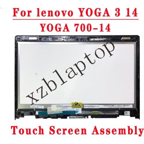 NV140FHM-A10 LCD Display Screen Assembly + Touch Glass Digitizer with Frame For Lenovo YOGA 3 14 80JH 80QD Yoga 700-14ISK