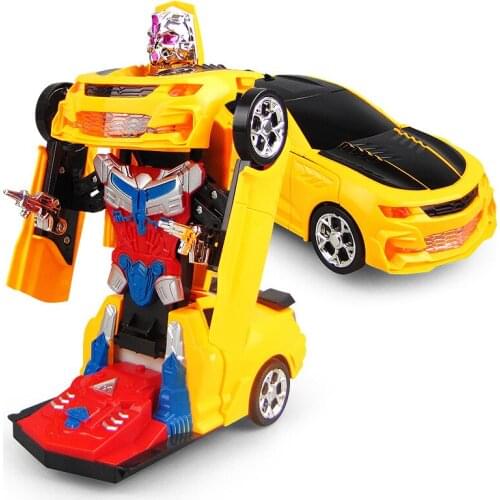 Electric Transformation Boy Anime Plastic Robot Car Model Children Kids Toy