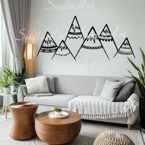Drop Shipping Tribe Mountain Sticker Waterproof Vinyl Wallpaper Home Decor For Kids Rooms Decoration Removable Decor Wall Decals