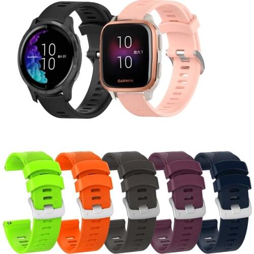 20mm Silicone Watch Wrist Strap Band for Garmin Vivoactive 3 band Forerunner 645 245 strap for Venu SQ