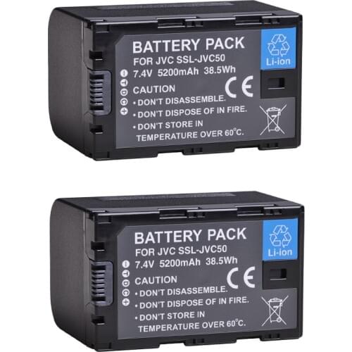 5200mAh SSL-JVC50 JVC50 Replacement Battery for JVC GY-HMQ10 GY-LS300 GY-HM200 GY-HM600 GY-HM600E GY-HM600EC GY-HM650 GY-HM250