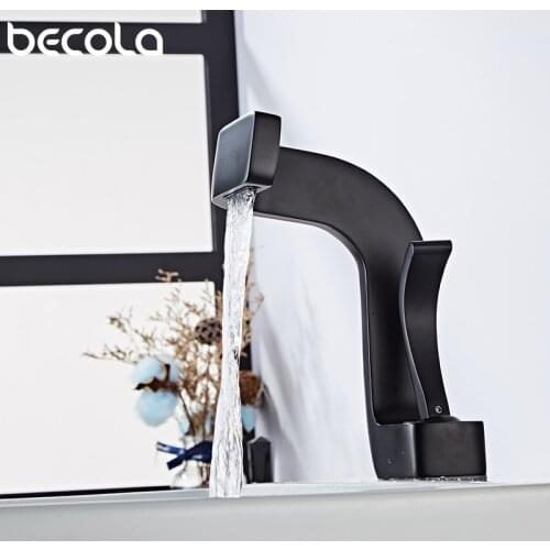 Bathroom Basin Faucet Black/Chrome Brass Material Sink Mixer Tap Hot & Cold Sink Faucet Bathroom Lavotory Faucet