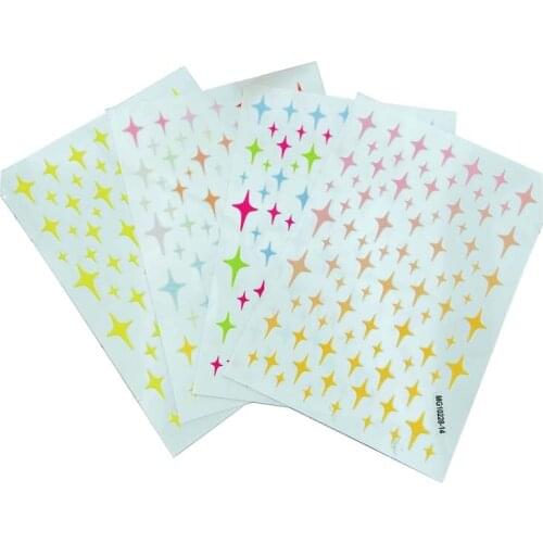 DIY Japanese Style Fashion New Arrival Hot Selling Nail Stickers Back Glue Adhesive Shinning Stars Dry Nail Decals Manicure Girl