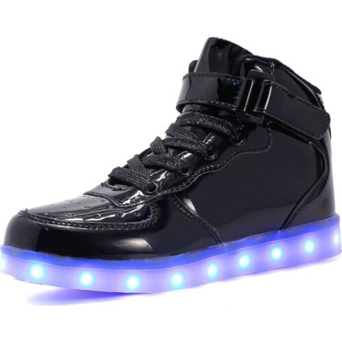 Warm like home Black New 25-39 USB Charger Glowing Sneakers Led Children Lighting Shoes Boys Girls illuminated Luminous Sneaker