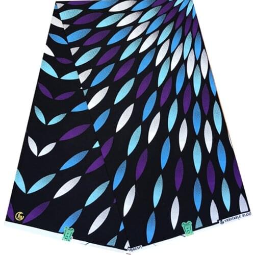 Ankara Wax African Printed Fabric Veritable Soft Breathable 100%Best Quality Women Dress Material For Sewing 6 Yards R-V 4-22