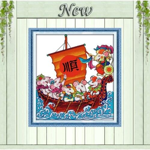 Everything is going smoothly mascot paintings counted print on canvas DMC 11CT 14CT Cross Stitch kits needlework embroidery Sets