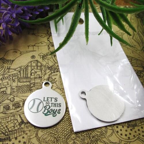 20pcs--"Lets Do This Boys"stainless steel charms 5 styles for choosing DIY Charms for necklace bracelets