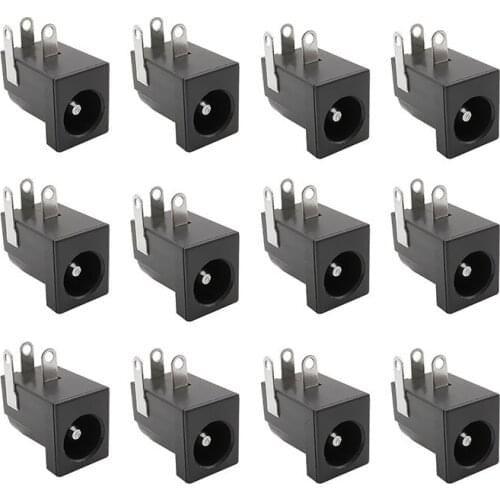 100PCS Hot Sales DC005 3Pin 5.5x2.1mm DC Universal Power Supply Socket 5.5*2.1mm Black Power Female Plug 5.5x2.1MM Supply Jac
