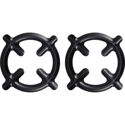2 Pcs Kitchen Gas Stove Pot Burner Stands Iron Coffee Kettle Holders (Black)