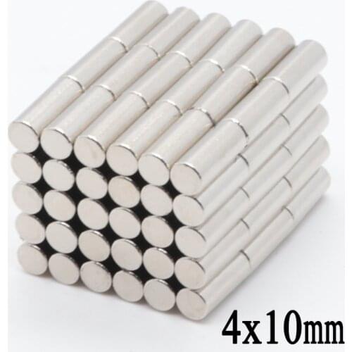 200pcs N35 4 x 10 mm NdFeB Super Strong Powerful Small 4x10mm Super Strong Round Neodymium Magnets Rare Earth