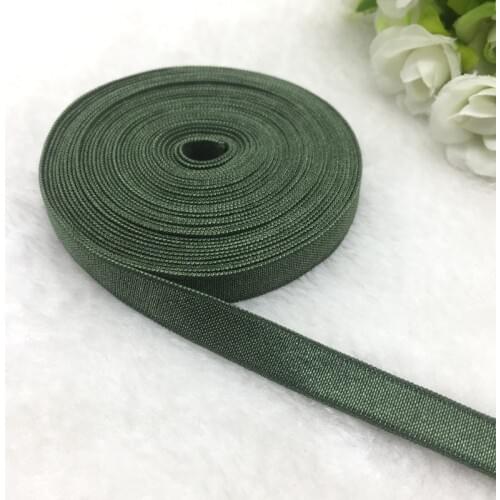 5 yds 3/8" Dark Green Spandex Ribbon Multirole Fold Over Elastic Band For Sewing Ties Hair Accessories Waist Garment Accessory