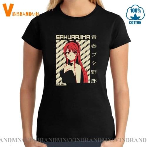 Ahegao Sempai Anime T-shirt Waifu materials tshirt Japanese Manga Mai Sakurajima Rascal Does Not Dream Of Bunny Girl T shirt
