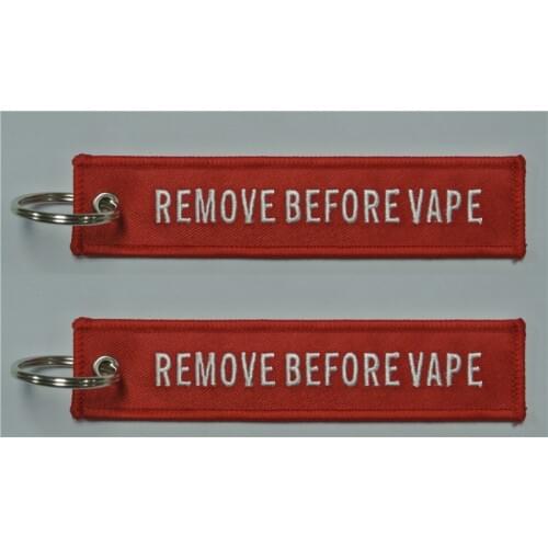 Remove Before Vape Traditional Fabric Embroidery Key Chain Straps
