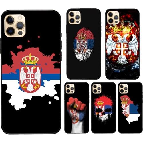 Serbia Flag For iPhone 12 Pro Max mini Case For iPhone 11 Pro Max XS X SE 2020 7 8 Plus XR Cover