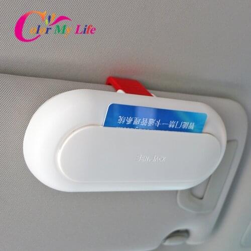 Color My Life Universal Car Interior Glasses Case Built-in Fiber Velvet Protect ABS Sunglasses Box Sun Visor Buckle Storage Box