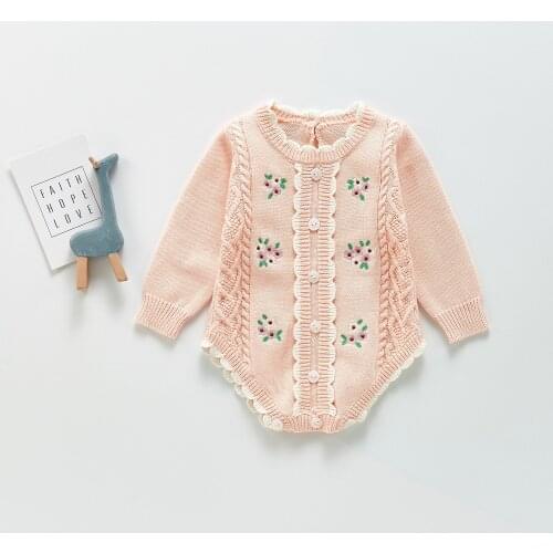 Spring Autumn Baby Clothes Crawling Suit Cotton Cute Toddler Girls Jumpsuits Newborn Bodysuits Outfits Floral Kids Clothing Set