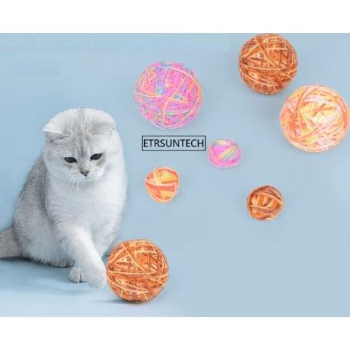 Pet Cat Wool ball with bell Kitten Bell Fun Games Woolen Yarn Ball Exercise Scratch Play Chewing Toy Cat Pet Supplies Toys