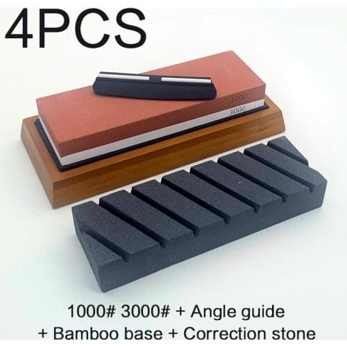 1000 3000 grit Double-sided sharpening stone set big Correction stone angle guide kitchen knife sharpener grinding whetstone