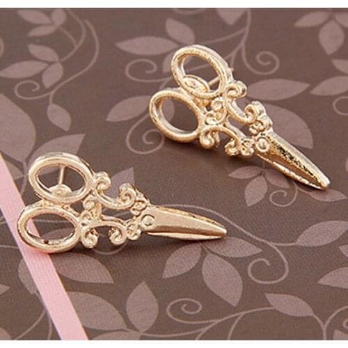 European Fashion Steampunk Small Scissors Stud Earring for Women Jewelry Girl Gift Brincos