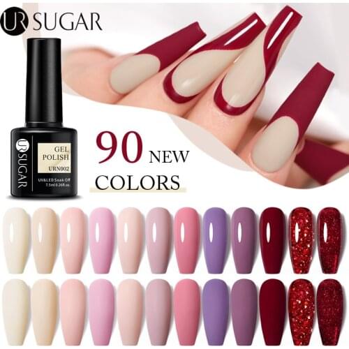 UR SUGAR 7.5ml Gel Nail Polish Semi Permanent 90 Colors Gel Polish Lamp Varnishes Soak Off Nail Art Manicure Base Top Coat