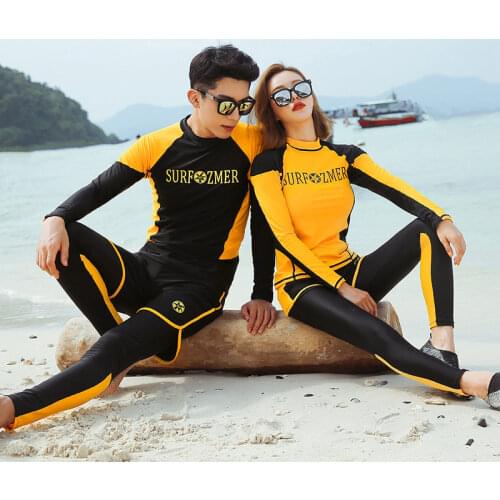 Wetsuit Split Long-sleeved Swimsuit Men and Women Surfing Suit Snorkeling Swimming Rafting Sun Protection Suit Jellyfish Suit
