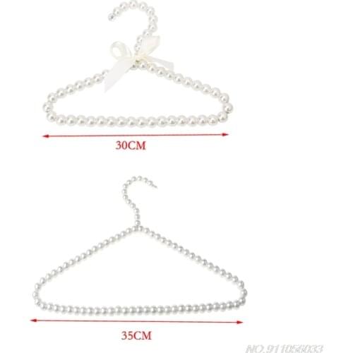 Plastic Imitation Pearl Clothes Hanger Bow Dress Coat Storage Organizer Dry Rack D08 20 Dropshipping