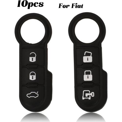 Jingyuqin 10pcs For Fiat 500 Panda Abarth Punto 3 Buttons Remote Car Key Case Case Rubber Button Pad Fob Replacement