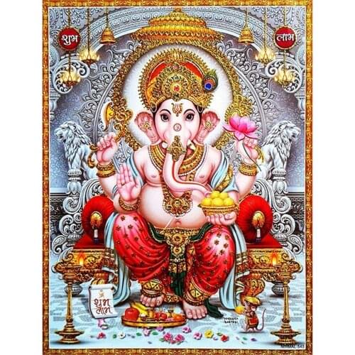 Region Ganesha Printed Canvas 11CT Cross Stitch Full Kit DIY Embroidery DMC Threads Handmade Sewing Knitting Hobby Needle