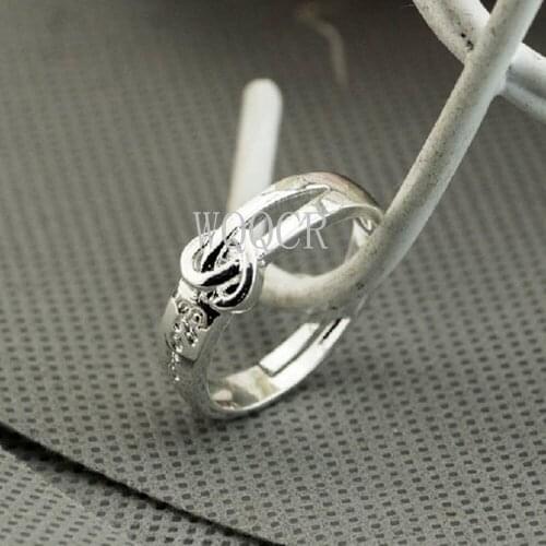 Genuine 925 Sterling Silver Letter Ring Fashion Lady Party Cute Exquisite Jewelry Minimalist Accessories Gift #24