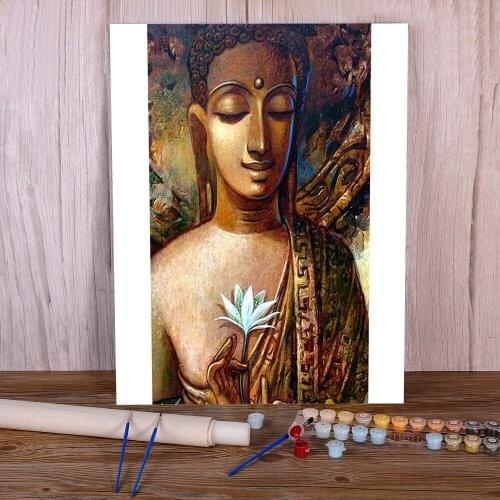 Religious Buddha Coloring By Numbers Painting Set Oil Paints 50*70 Oil Painting New Design Crafts For Adults Wall Handicraft