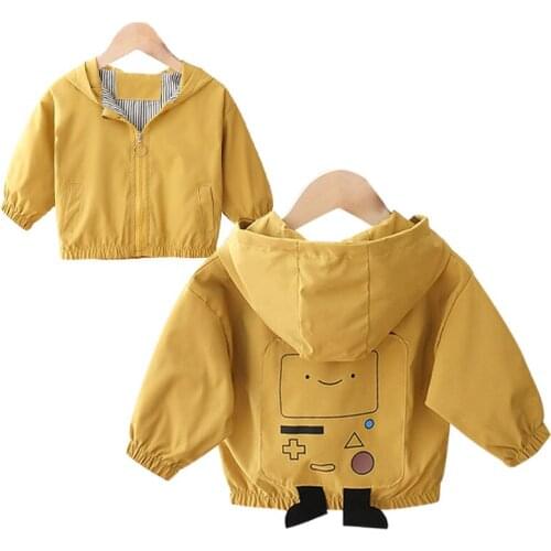 Baby New Spring Casual Long Sleeve Clothing Outerwear Boys Girls Cartoon Printed Cotton Jackets For Children Solid Color Coat