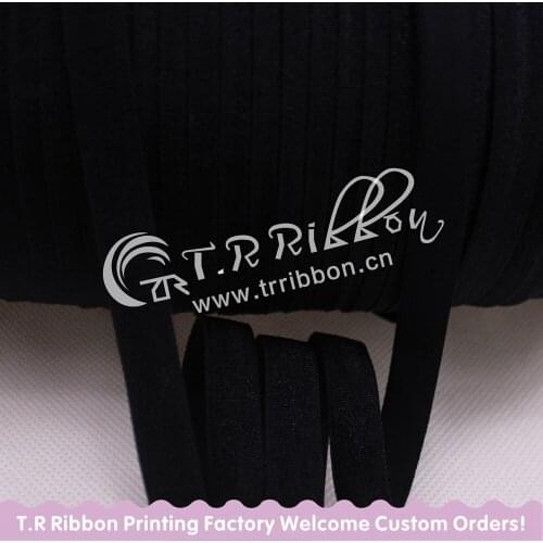 New elastic ribbon ! #030 black 100 yards 3/8" solid non-fold over elastic free shipping