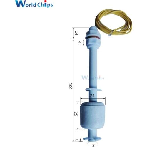 100mm PP Liquid Water Level Sensor Switch Horizontal Float Switch Low Pressure for Tank Pool Water Level Sensor with Wire