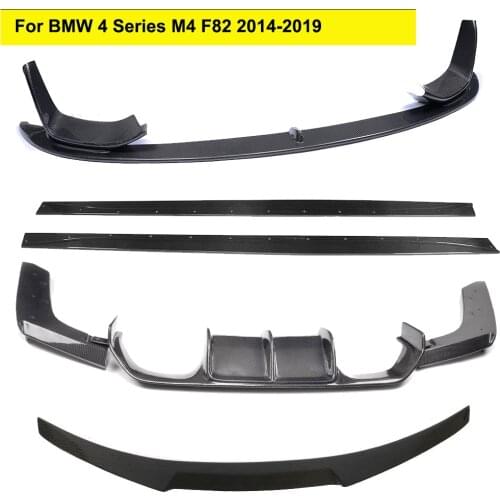 M3 M4 Carbon Fiber Full Body Kit for BMW F82 M4 F80 M3 Rear Diffuser Trunk Spoiler Front Bumper Lip Side Skirt