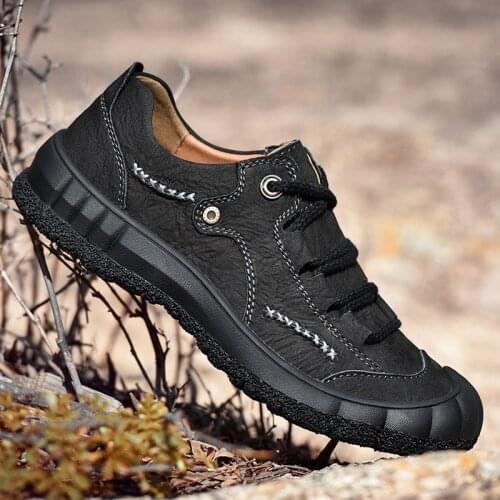 Durable Handmade Mens Shoes Genuine Leather Oxford High Quality Leisure Walk Casual Footwear Comfortable Hiking Luxury Sneakers