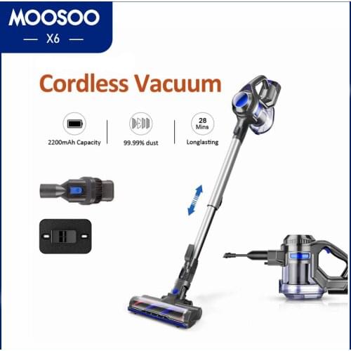MOOSOO X6 Handheld Vacuum Cleaner 12KPa Strong Suction Power Hand Stick Cordless Stick Aspirator 1.2L 100W Stick Vacuum Cleaner
