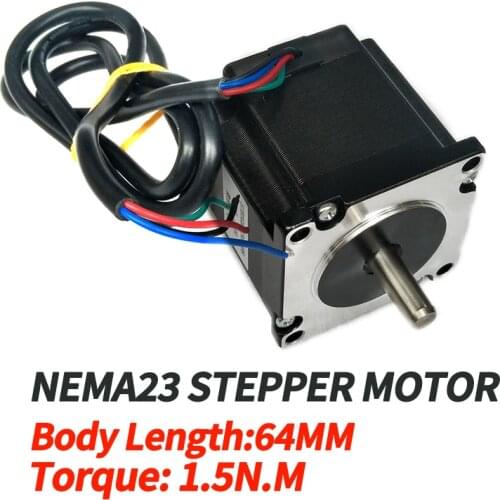 Nema23 57 stepper motor shaft diameter 6.35mm body 64mm torque 1.5N.m two-phase four-wire 1.8 degrees 2.5A hybrid motor