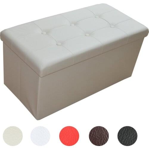 Bench Seat stool storage box with Storage foldable resilient to 300 kg Imitation Leather 78L