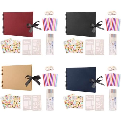 Scrapbook 40 Black Pages Art Supplies for DIY Crafts, Guest Books, Traveling, Birthday & Holiday Gifts