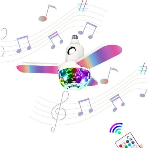 LED Bluetooth Music Lamp Starry Sky Projector Night Light Colorful Intelligent Audio Folding Bulb Lamp Deformable Ceiling Lights