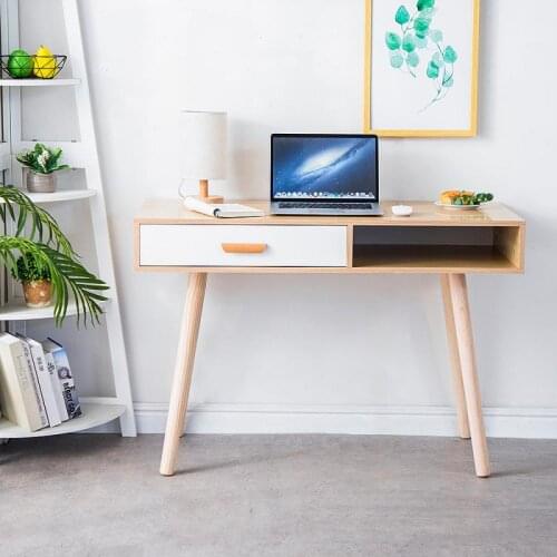 Oversea Stock!!!2 Drawer Computer Desk Wooden Office Table Multi-purpose Student Writing Studying Laptop Desk Home Furniture HWC