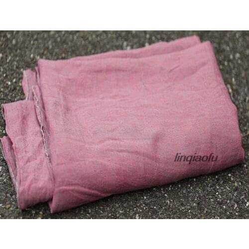 High-end purple rose red linen garment fabric